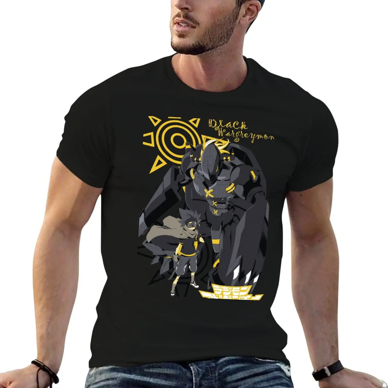 Black Wargreymon T-Shirt anime stuff vintage graphic tee mens clothes