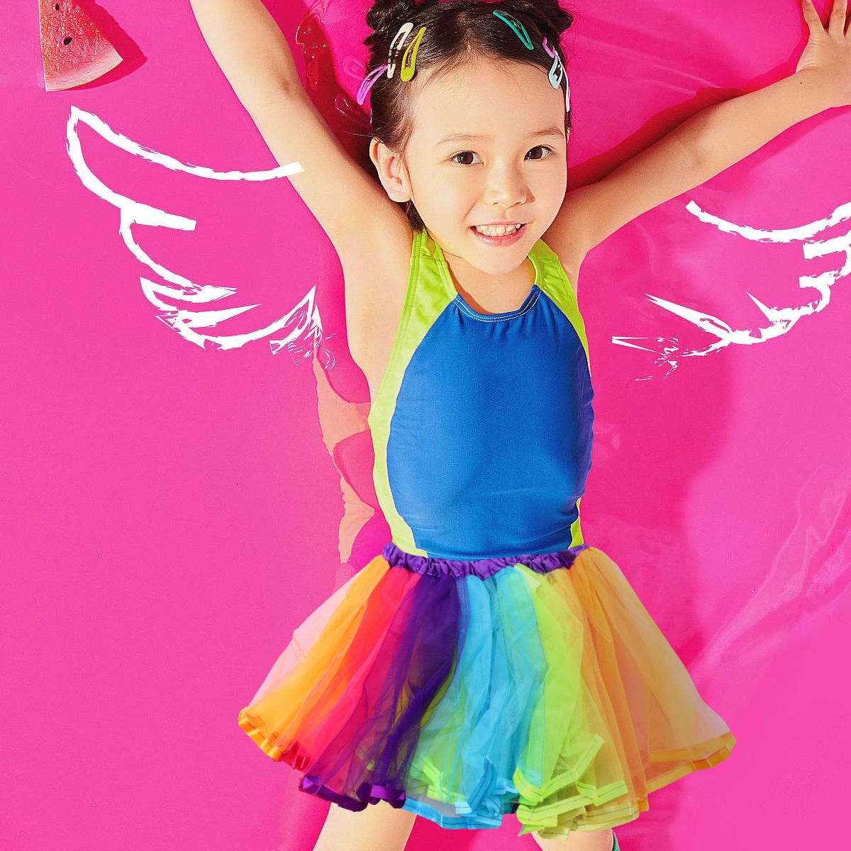 

Little Girl Rainbow Skirt Flower Girl Skirt Mesh Skirt Cake Skirt Tulle Skirt