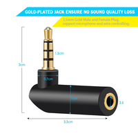 3.5 Mm 90 Degree Audio Adapter, 3.5 Mm Audio Adapter, 3.5 Mm Right Angle Adapter Headphone Adapter, Female To Male AUX Adapter-3