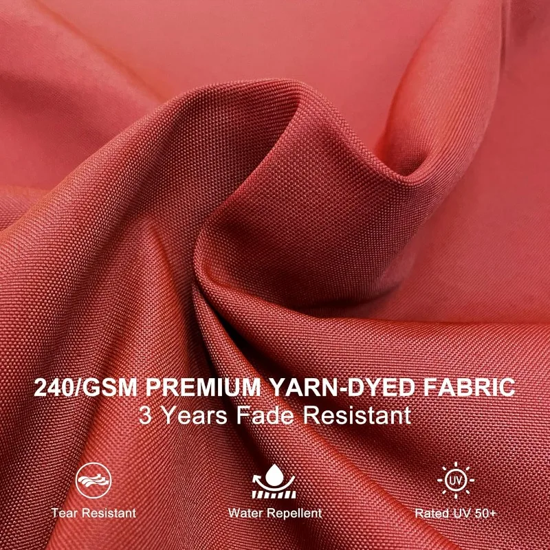 10ft مظلة فناء في الهواء الطلق مظلة مربعة كبيرة ناتئ مظلة يندبروف إزاحة الثقيلة الشمس لحديقة ديسمبر