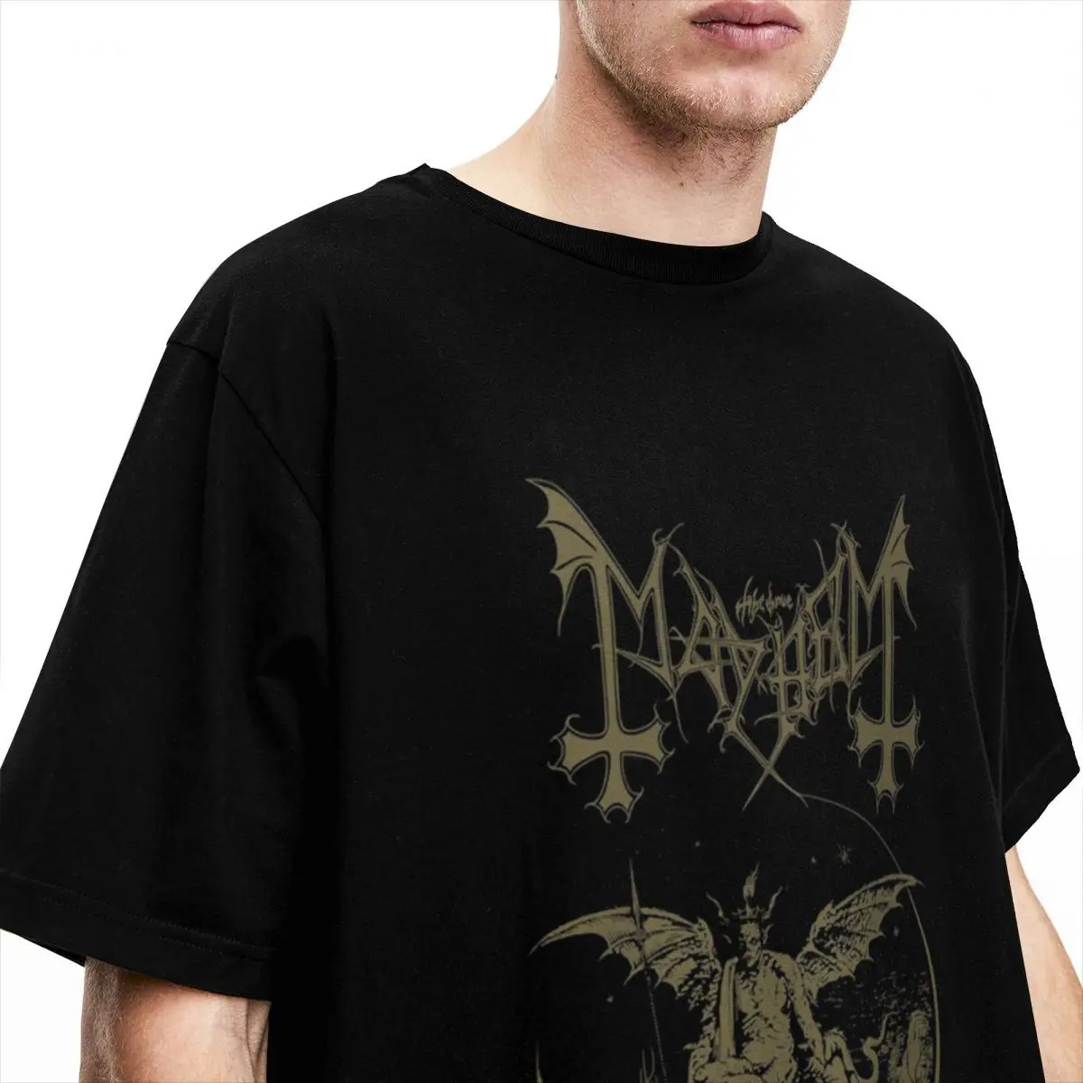 Men Women The Devil Daemon Wings Mayhem Shirt Merch 100% Cotton Clothing Crazy Short Sleeve Round Collar Tees Plus Size Shirt