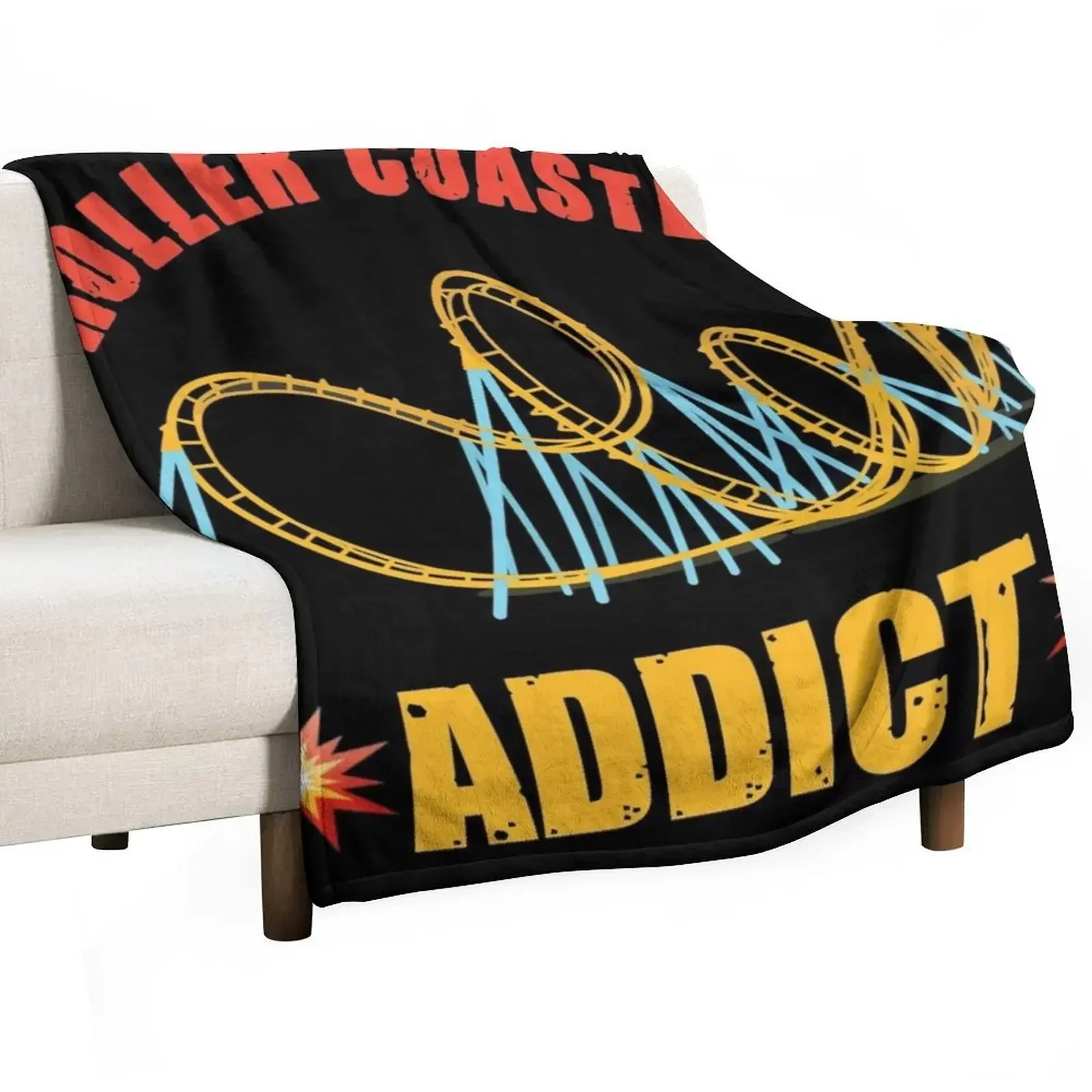 Rollercoaster addict Throw Blanket Hairy Decorative Beds Retros Summer Beddings Blankets