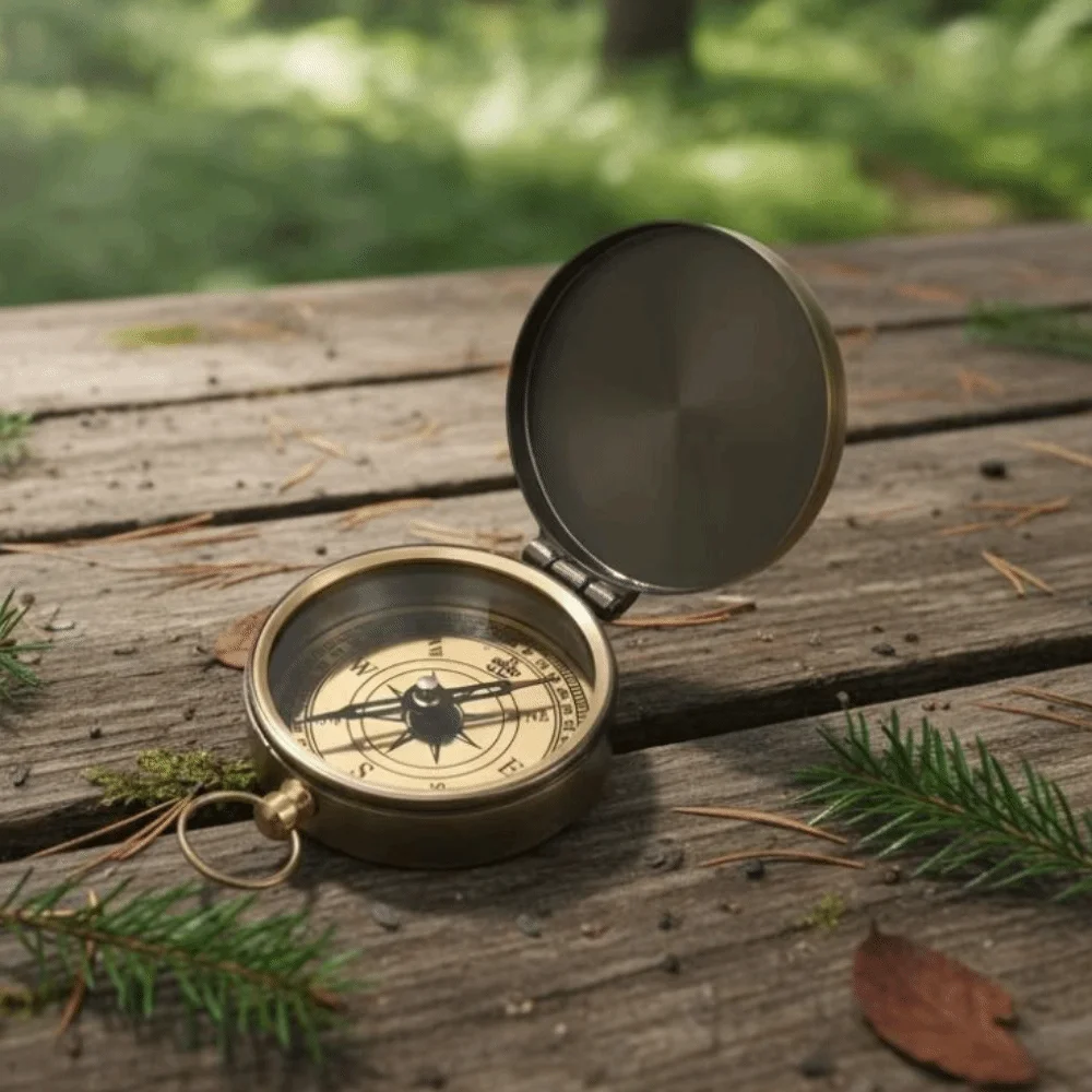 Retro Style Portable Pocket Compass Portable Flip Cover Retro Pocket Watch Survival Retro Camping Compass Outdoor Activities