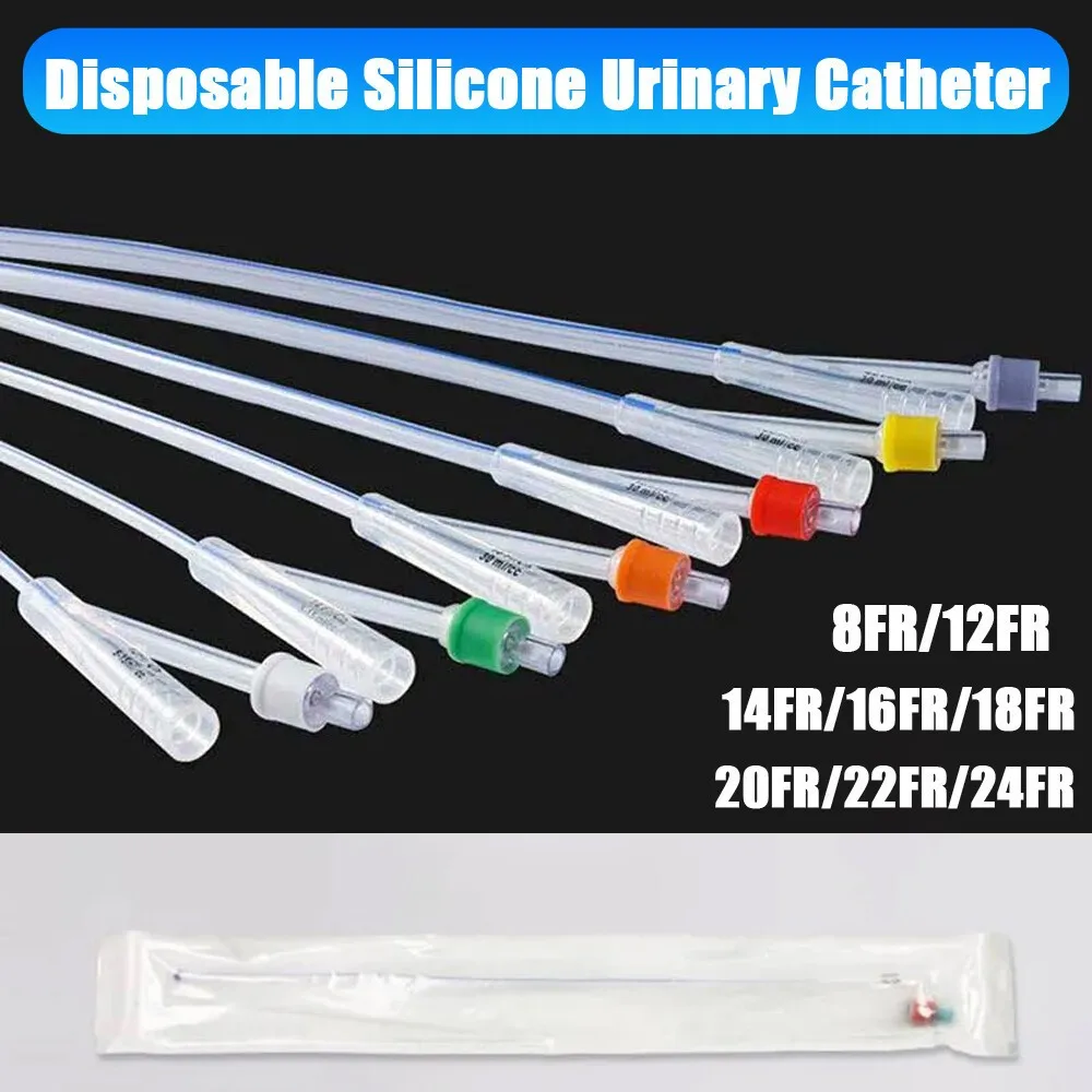 1Pc Medical Disposable Silicone Urinary Catheter 2 Way Silicone Foley Balloon Catheter for Men Women 12/14/16/18/20/22Fr