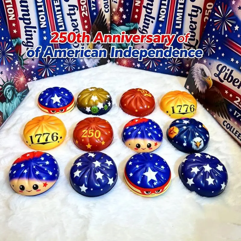 Fun Stress Relief USA 250th Anniversary Simulated Dumplings Squishy Toy for Relaxation at Home Office