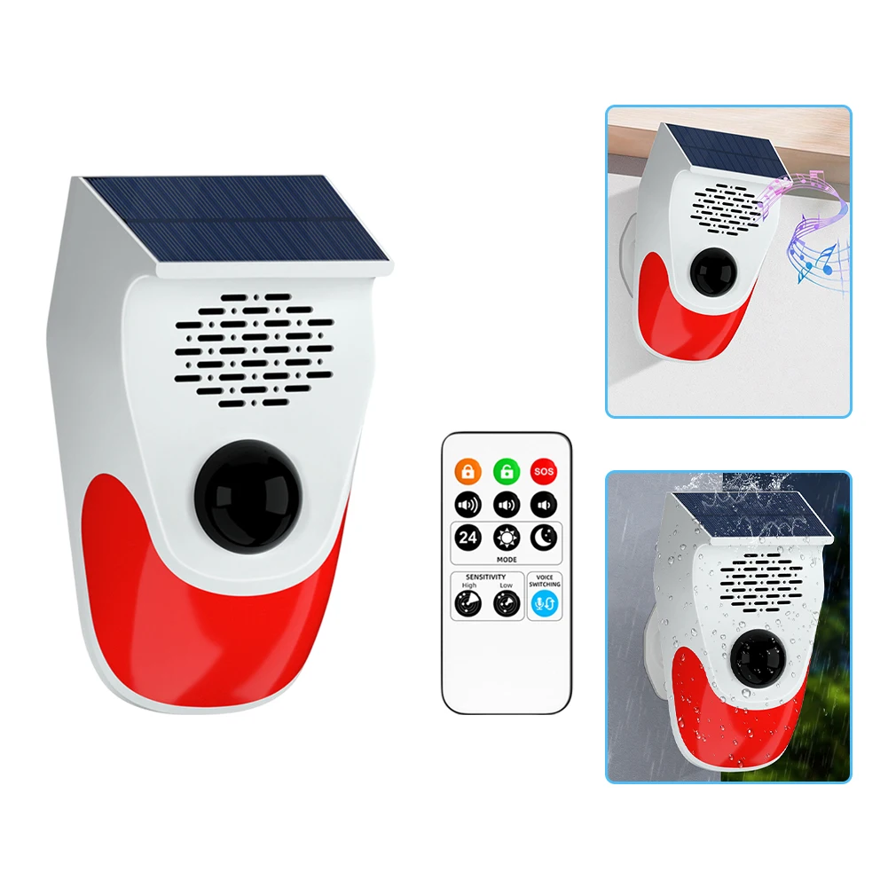 

Farm Security Infrared Motion Alarm Solar Alarm Light 9-12 Meters Range IP65 Waterproof Rating Long-lasting Standby Time
