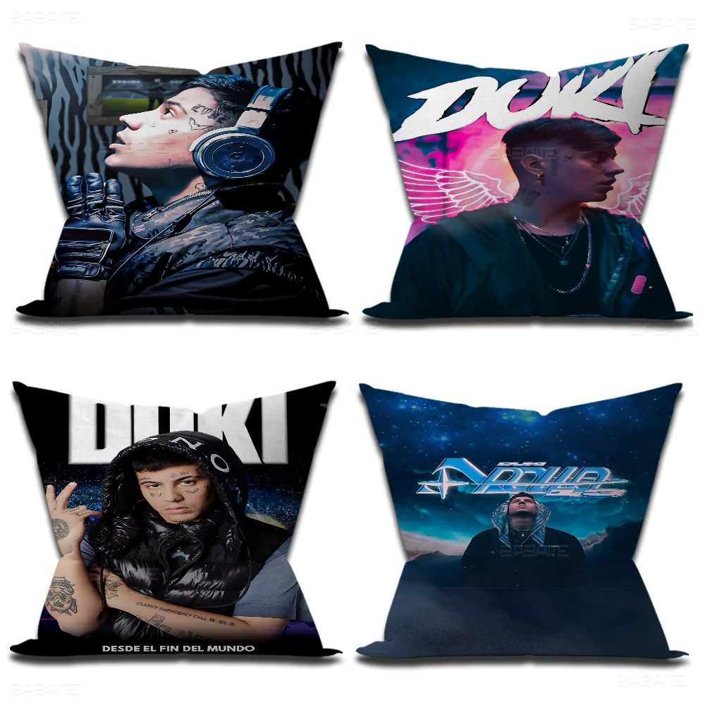 D-duki Rapper Pillow Covers Cartoon Sofa Decorative Home Double-sided Printing Short Plush Cute Cushion Cover