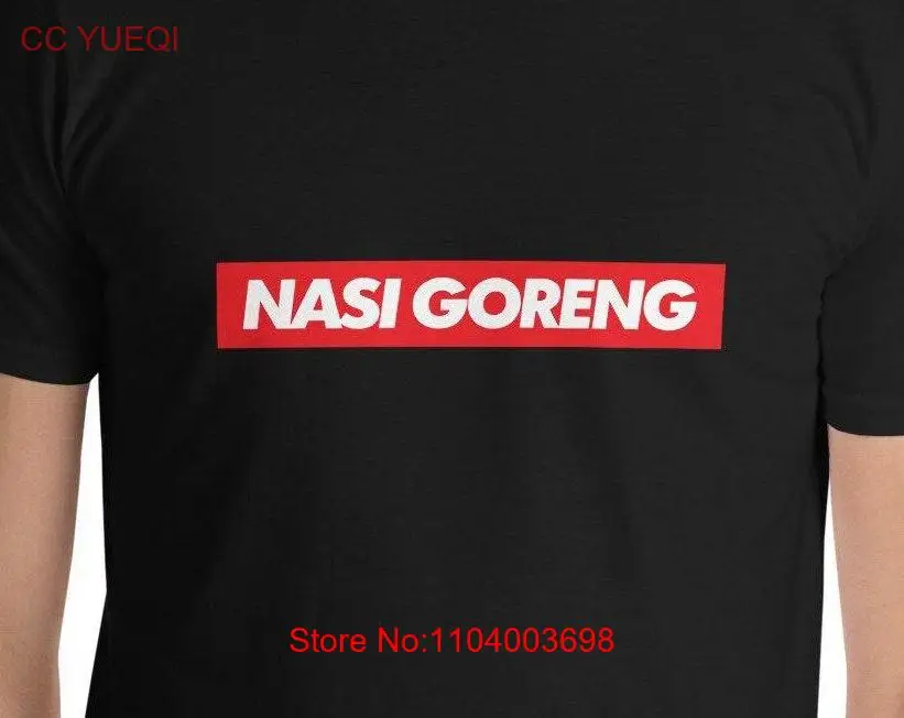 Camiseta para amantes de Nasi Goreng, arroz frito indonesio, comida callejera divertida, S 3XL, mangas largas o cortas