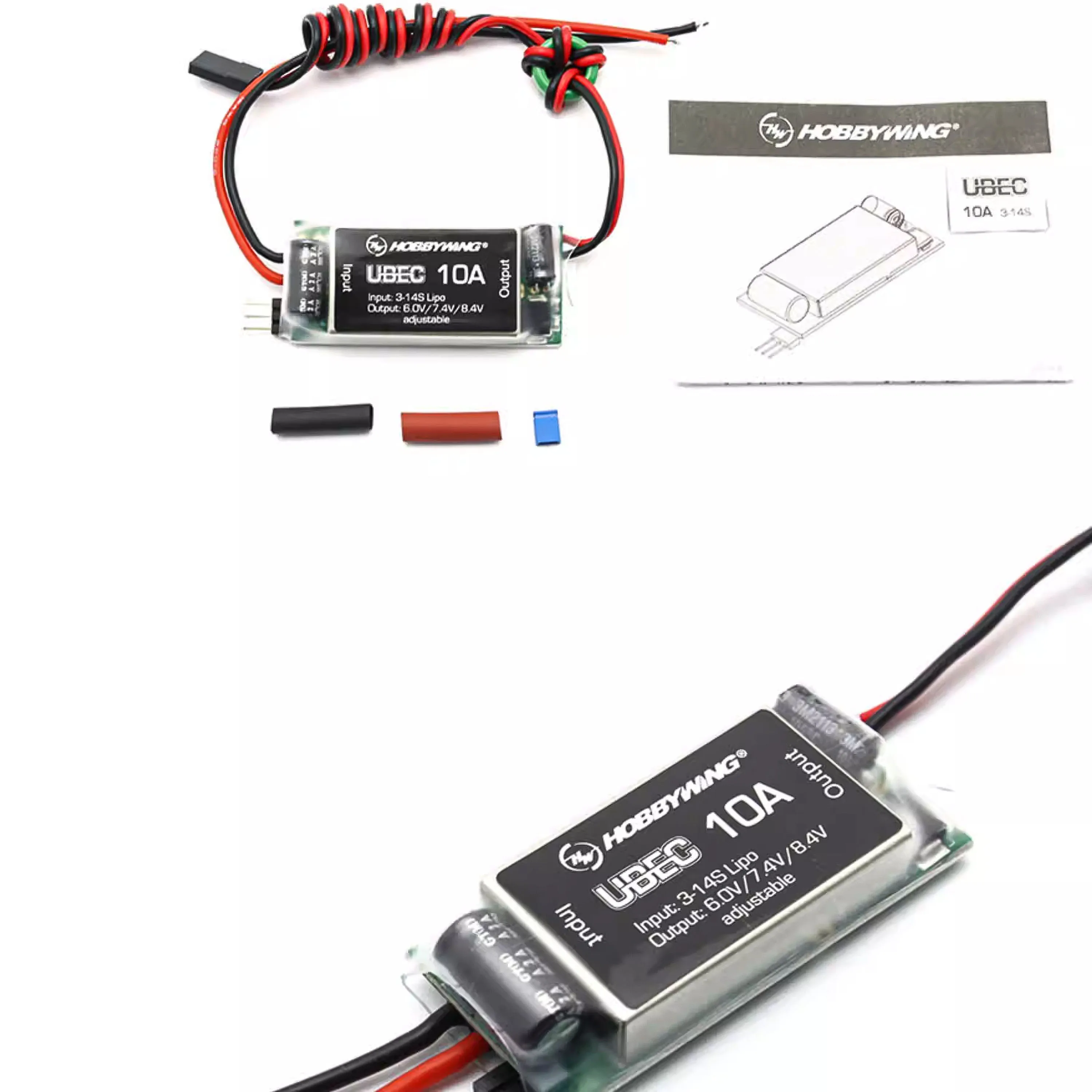 

Hobbywing Waterproof UBEC 10A / 5A Voltage Regulator Module 3-14S 6 / 7.4 / 8.4V 10A Adjustable BEC High Voltage For RC Car Part