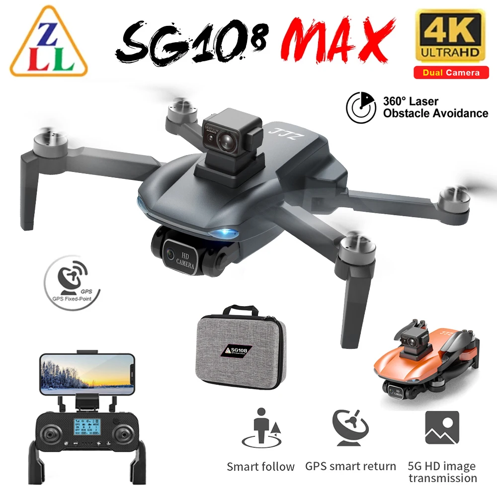 ZLL SG108 Pro / SG108 Max GPS Drone 5G Wifi FPV 4K HD Dual Camera Brushless RC Foldable Quadcopter 1000m Control Distance Dron