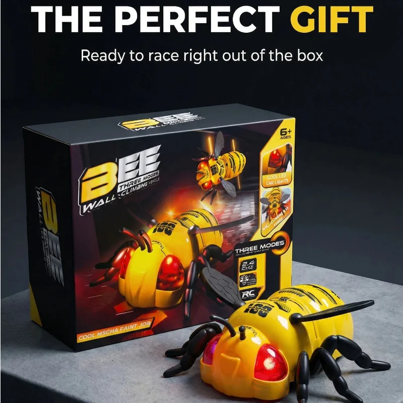 

Механическая игрушка-пчела G01 для лазания по стенам, на радиоуправлении, двойного назначения (для сухих поверхностей и стен), со светодиодной подсветкой, новинка, радиоуправляемая игрушка-животное, подарок на день рождения