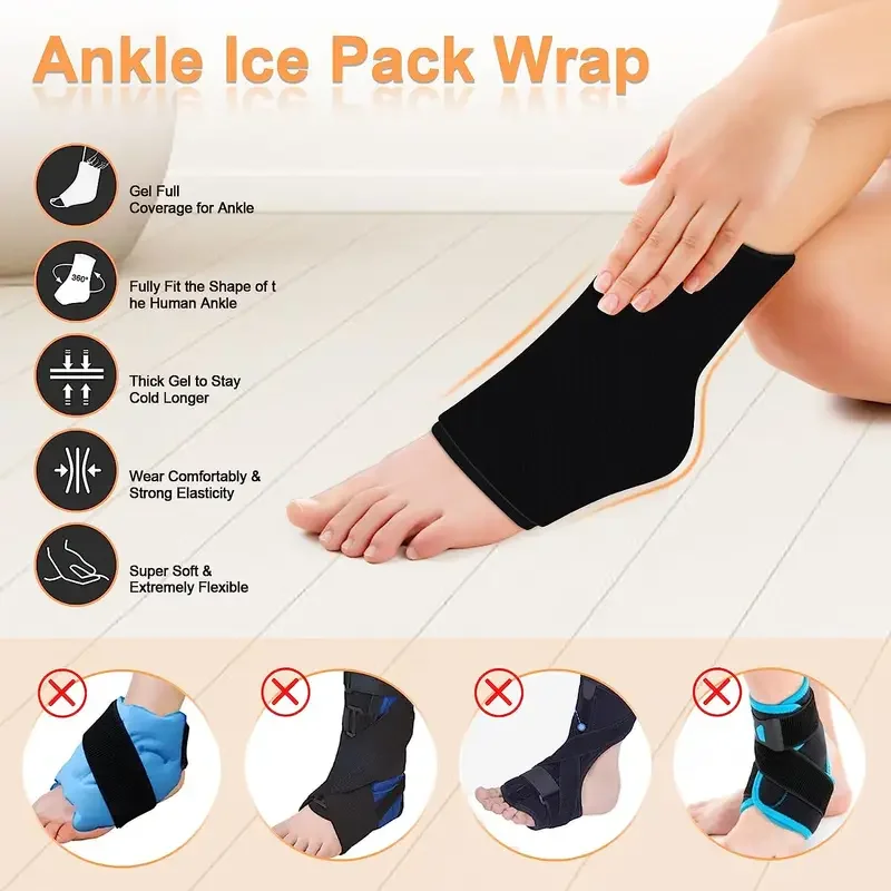 Wiederverwendbarer Gel-Eisbeutel für Füße – heiße und kalte Therapie, ideal für Achillessehnenentzündung, Plantarfasziitis und Schwellungen – Detail 3