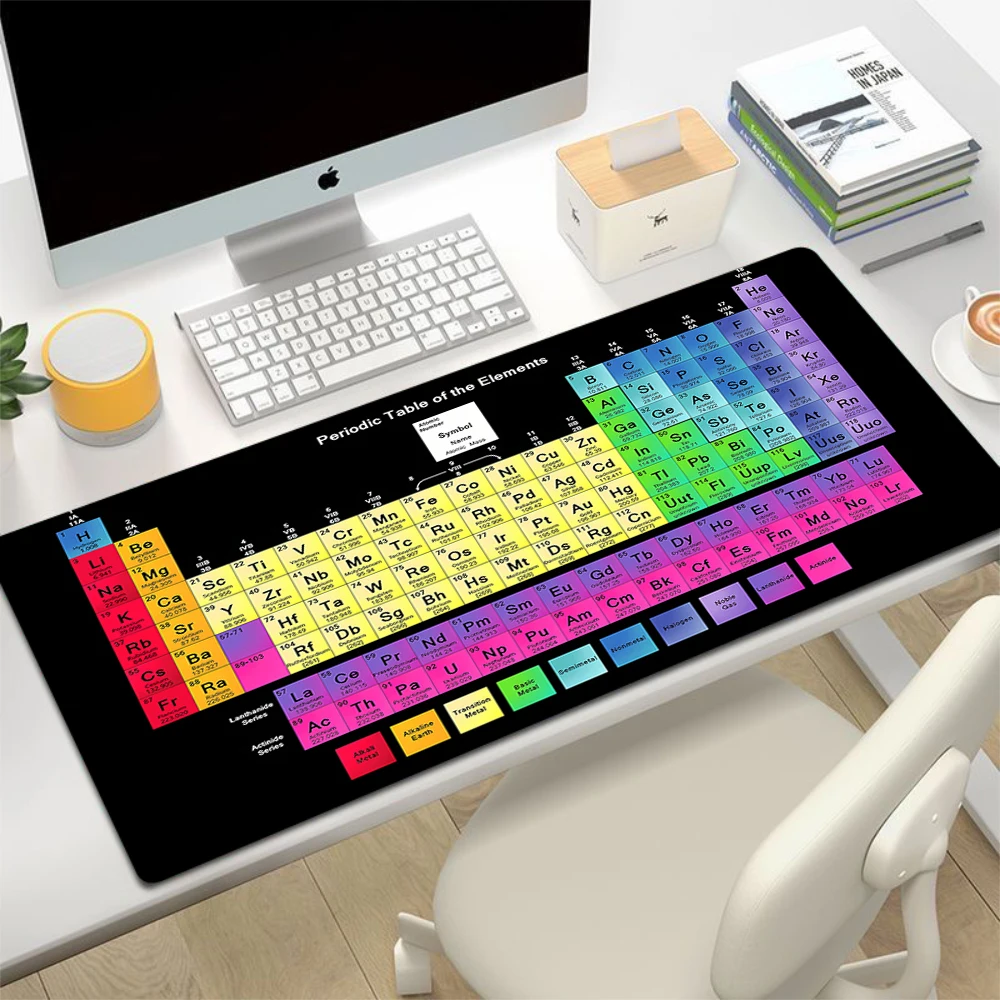 Periodic Table of the Elements Desk Mat Gamer Keyboard Mouse Mats Office Accessories Computer Mice Pc Cabinet Mouse Pad 900x400