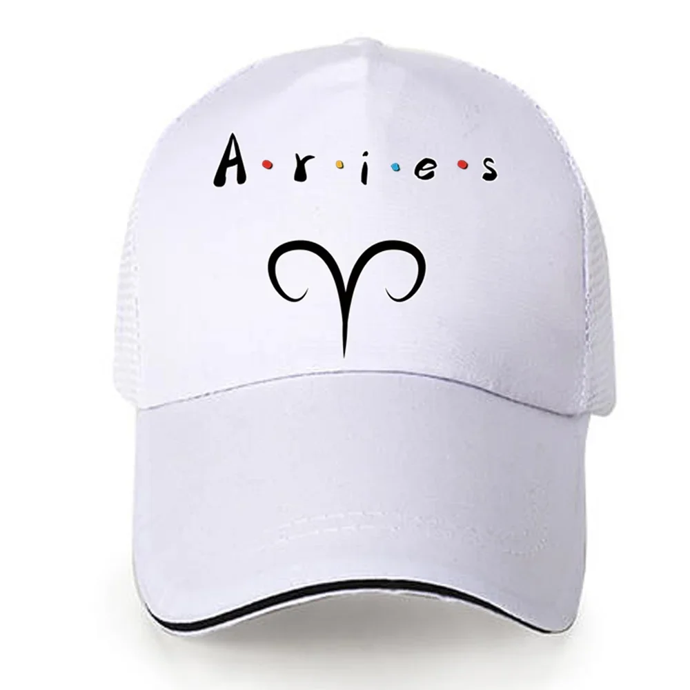Sun Hat Unisex Baseball Cap Sport Mesh White Snapback Cap Mesh Hats Hip Hop Golf Outdoor UV Protection Hat Constellation Pattern 6