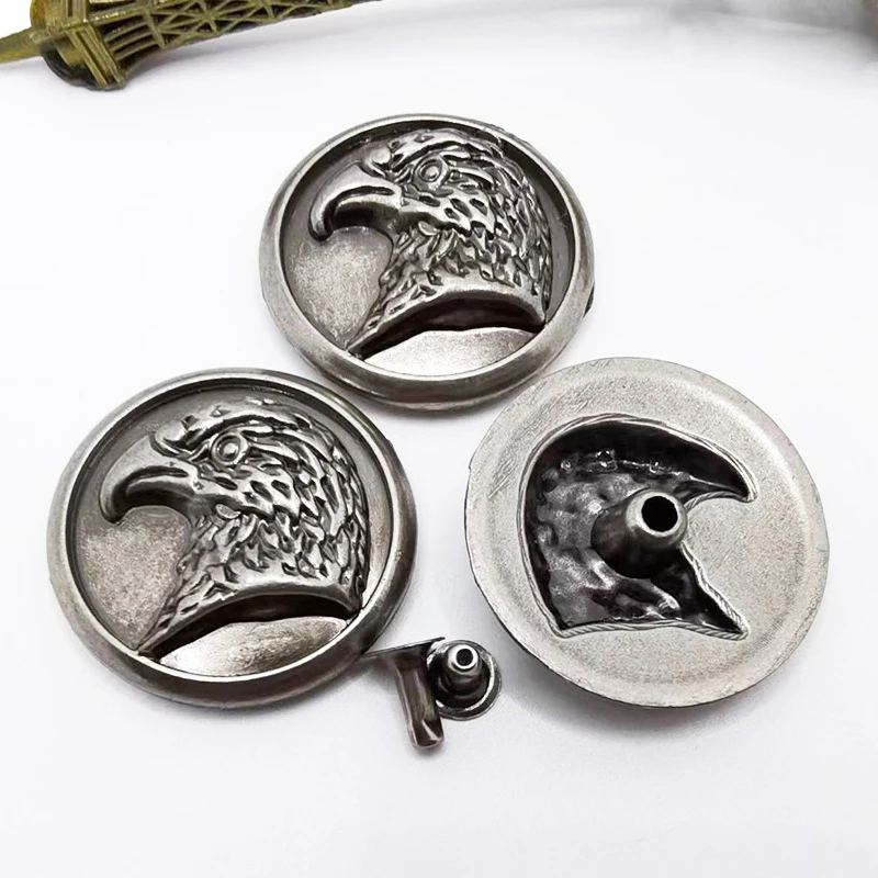 Eagle Hooks Conchos Button Rivet Back Leathercraft DIY Decorative Badges Buckle for Belt Bag Western Saddles Horse Accessories