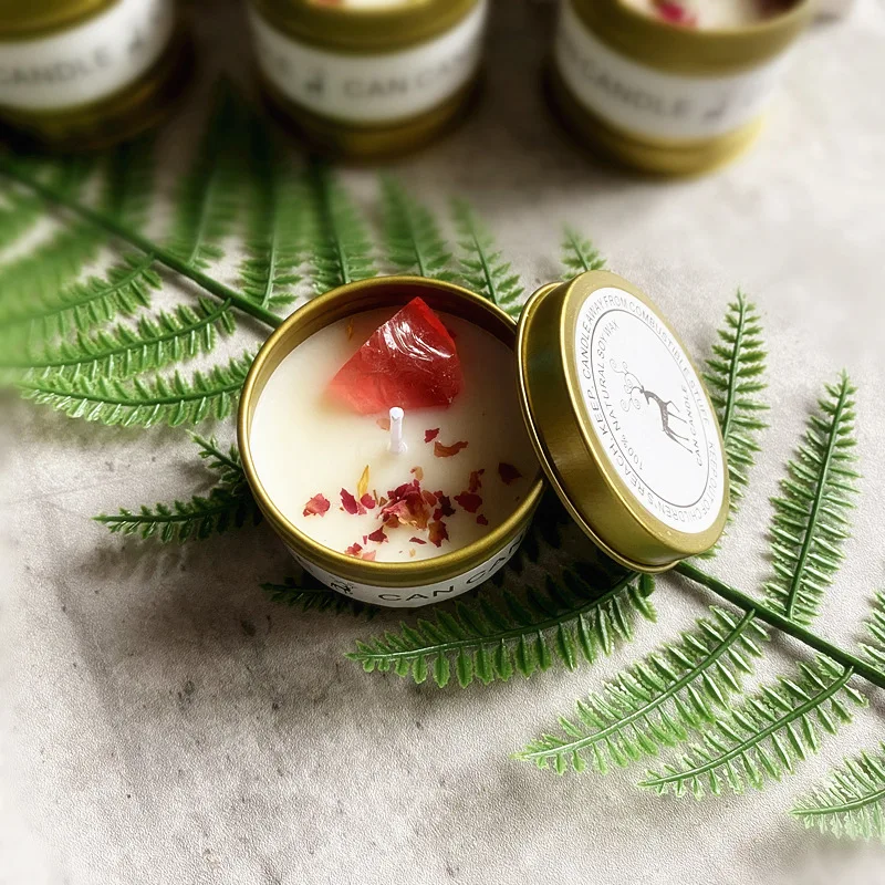 Home Decoration, Indoor Tinplate Canister, Dried Flower Aroma Candle, Festival Gathering, Birthday Occasion, Gift for Guests