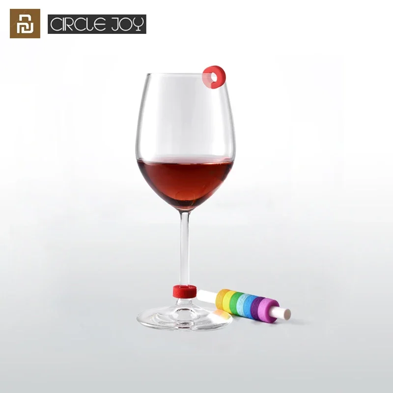 8 IN 1 Youpin Circle Joy Wine Glass Identification Ring Identification Markers Red Wine Food Contact Level Wide range of cups