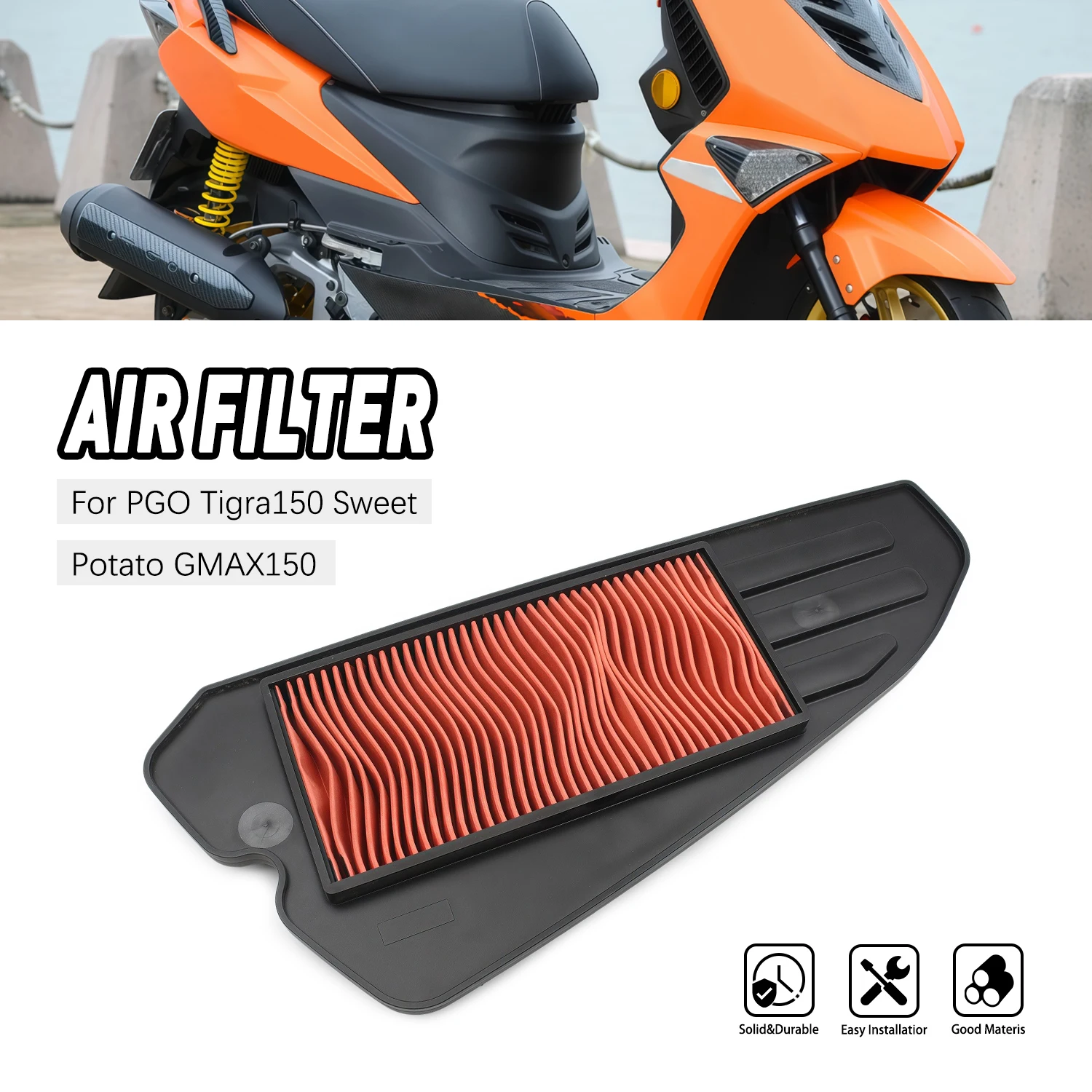 Air Intake Cleaner Replacement For PGO Tigra 150 Sweet Potato GMAX 150 Motorcycles Air Filter Element Engine Accessories
