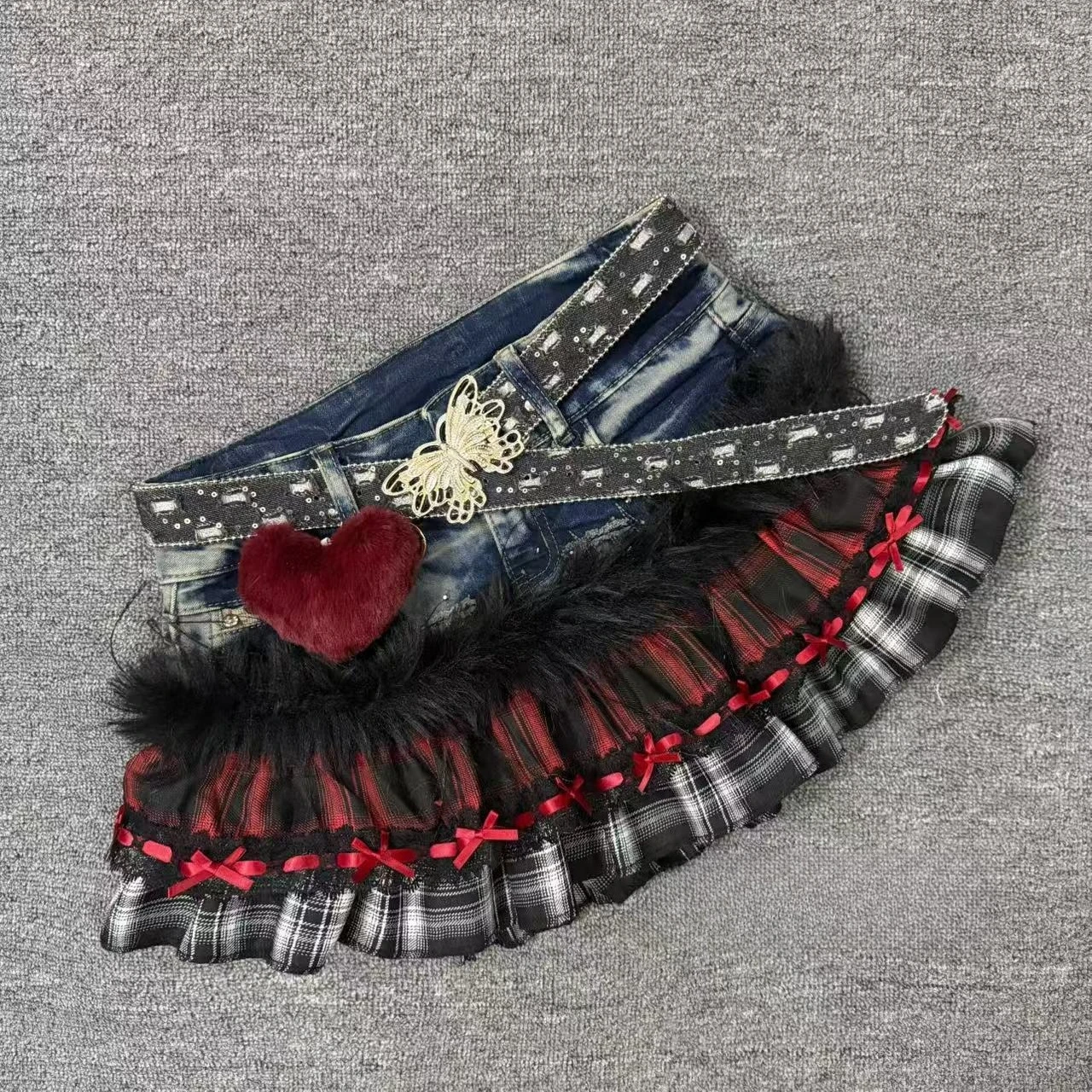 Lässiger amerikanischer Vintage-Minirock für Damen, Y2K-Subkultur, Punk-Retro-Stil, sexy, schmaler Jeansrock, Party-Outfits, Teenager-Mädchen 2026