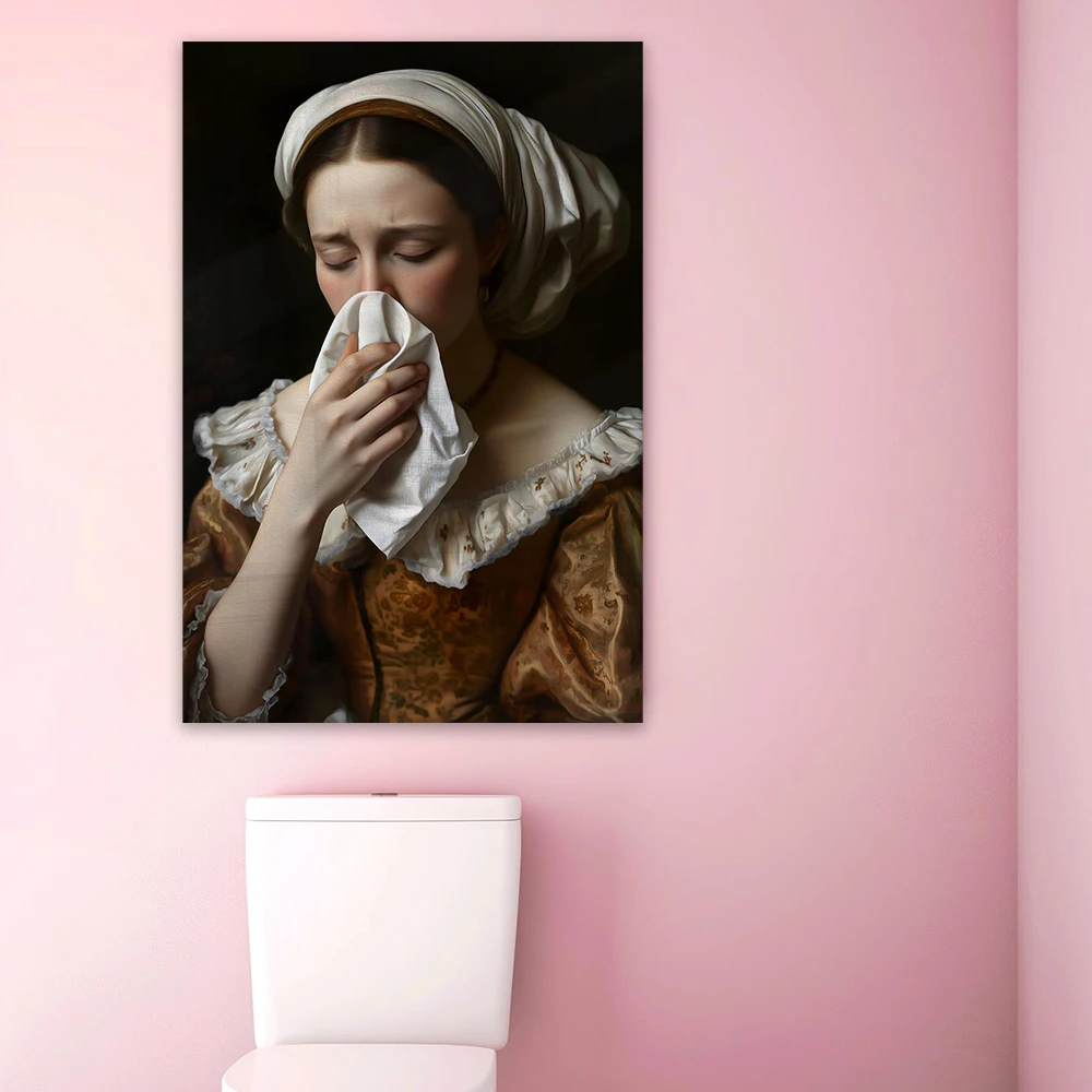 1pc frameless Funny Bathroom Print Poster Bad Smell Fun Poster Vintage David Wall Art Canvas Painting Toilet Humor Bathroom Prin view 3
