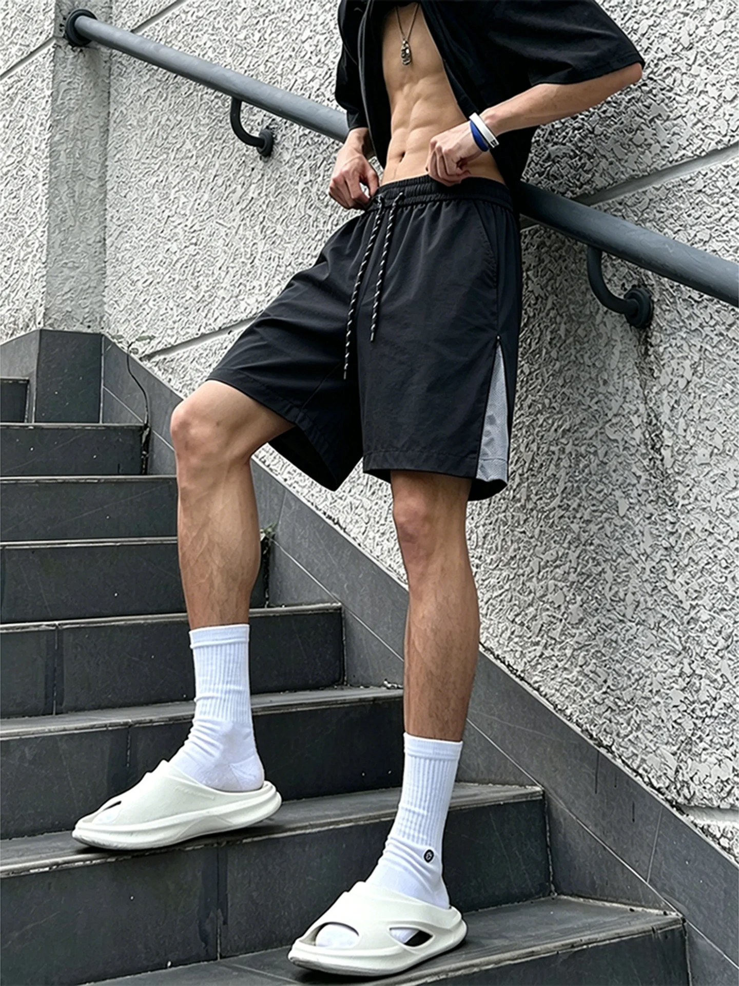 

Men's Basketball Shorts Quick Dry Ice Silk Thin Training Running Sports Fitness American Style Summer Shorts Youth Casual
