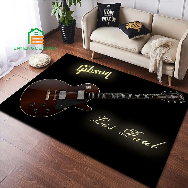 Music Guitar Pattern Carpets for Bedroom Living Room Kitchen Floor Mats Home Decor Non-Slip Floor Pad Rug 14 Sizes