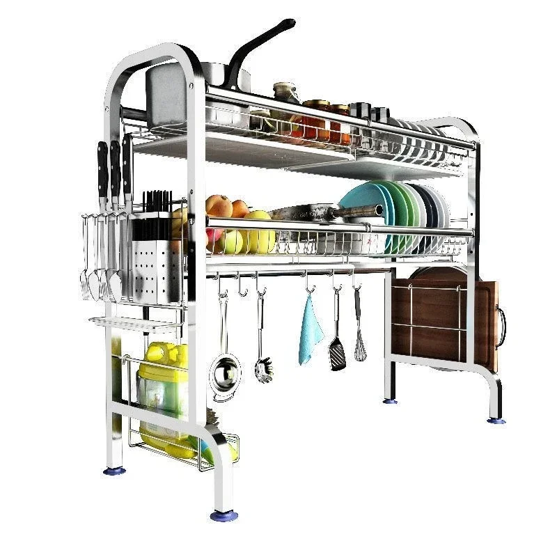 

304 stainless steel kitchen rack, bowl rack and drain rack