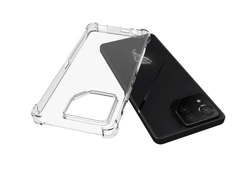 وسادة هوائية مضادة للصدمات لهاتف Asus Rog Phone 8 AI2401 وسادة هوائية شفافة من السيليكون غطاء خلفي من البولي يوريثان حافظة ناعمة لهاتف Asus Rog Phone 8 Pro