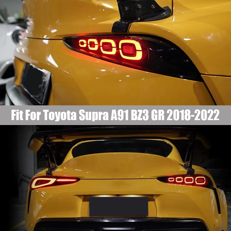 

Rear Tail Light Fit for Toyota Supra 2018 2019 - 2022 Tail Light Assembly Modification A91 GR Supra LED Driving Flow Turn Signal