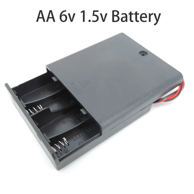 1pcs 3pcs Black 4 AA 6v 1.5v Battery Holder Box Case With Switch New 4AA Battery Holder Box Case With Switch h