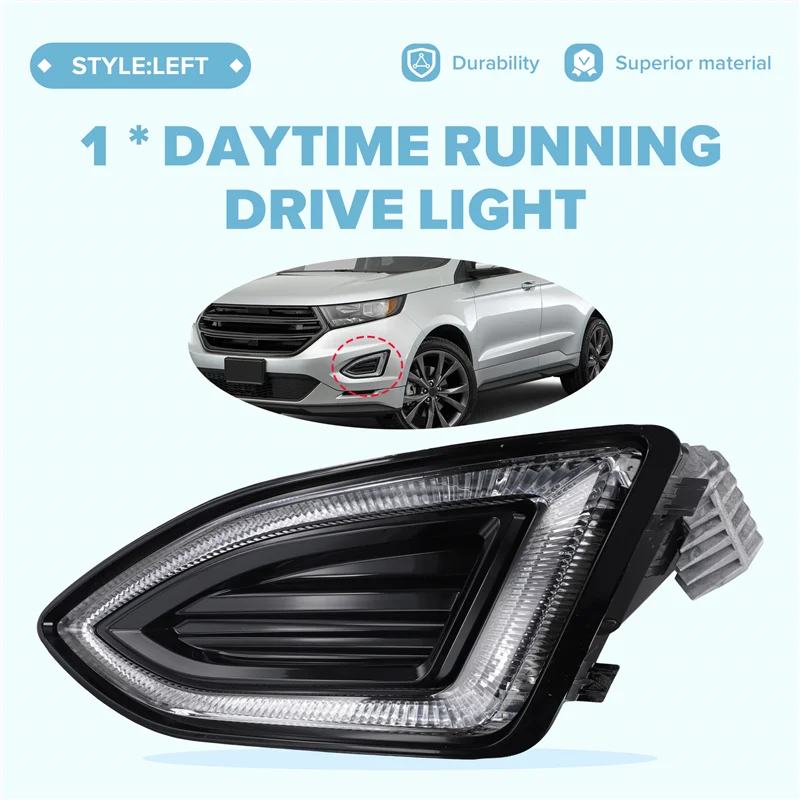 

Daytime Running Drive Light Daytime Running Drive Light Forford Edge Fog Lamp Cover Frame Grille Left-X59A