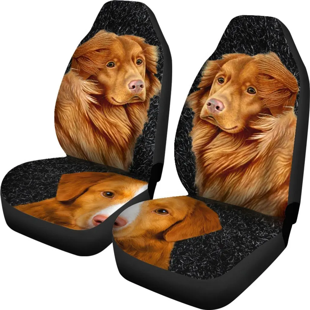 Lovely Nova Scotia Duck Tolling Retriever Dog Print Car Seat Covers Set 2 Pc, Car Accessories Seat Cover