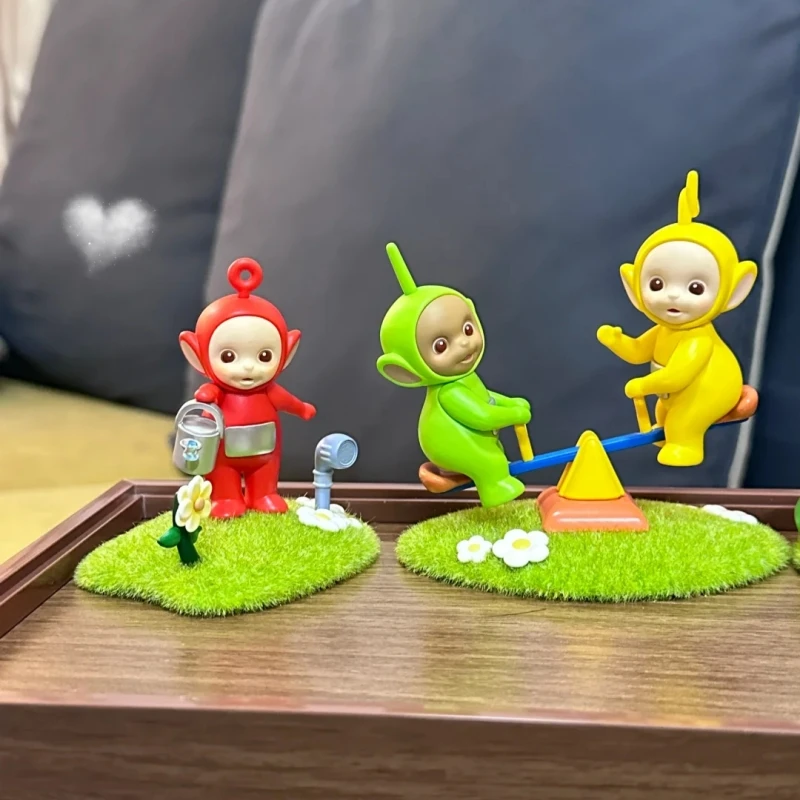 MINISO Teletubbies ماجيك آيلاند سلسلة صندوق أعمى لطيف تينكي وينكي نموذج الكرتون الحلي لعب الأطفال هدايا عيد الميلاد