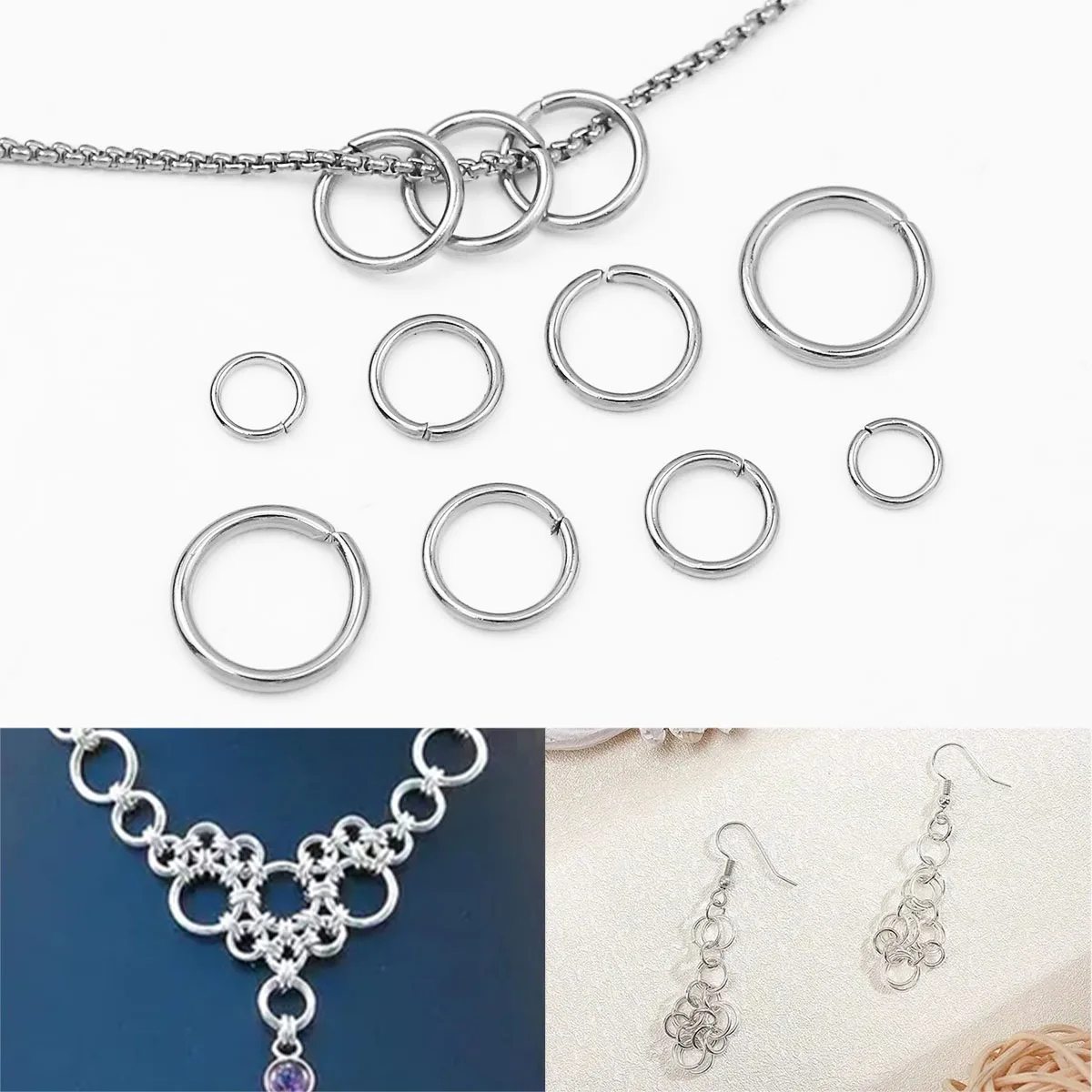 

200pcs PVD Stainless Steel Open Jump Rings Lot 3 4 5 6 7 8 10 mm Split Rings Connectors For Bracelet Necklace Diy Jewelry Making