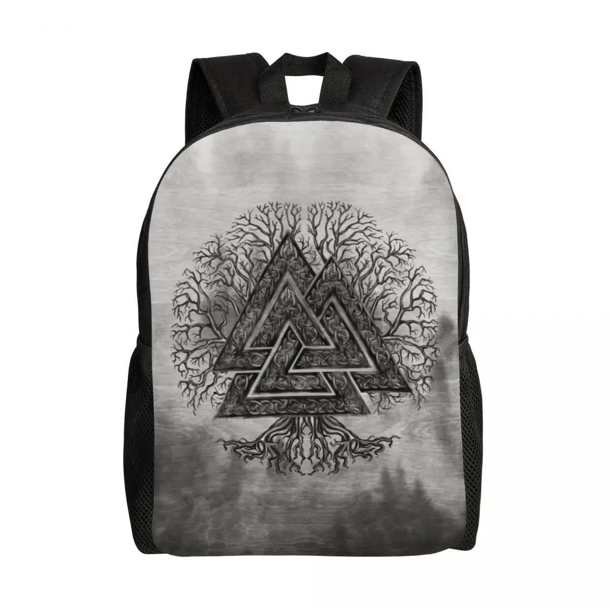 Valknut And Tree Of Life Yggdrasil Backpacks for Men Women Water Resistant School College Viking Norse Bag Printing Bookbag