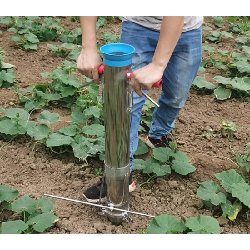 Stainless Steel Seedling Transplanter Chili Corn Vegetable Flower Seeder Manual Agriculture Fertilizing Planter Garden Tools