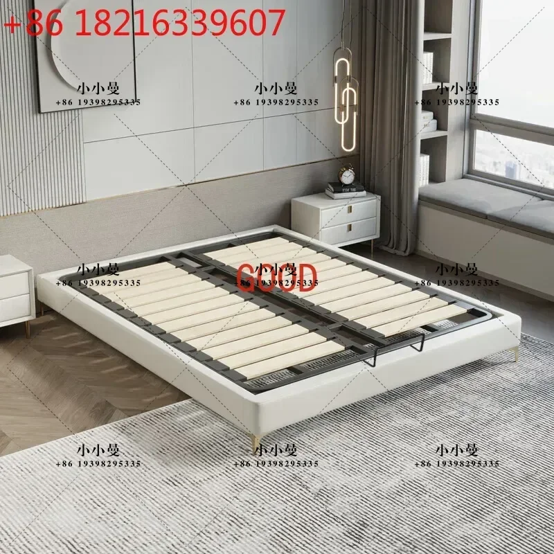 YAO Backless Double Bed Modern Simple Leather  King Size Bed Customizable