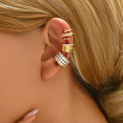 ZHONGVI Punk Irregular Geometric Ear Cuff Earrings for Women Non-Piercing Metal Ear Clip Earring Fake Cartilage Fashion Jewelry