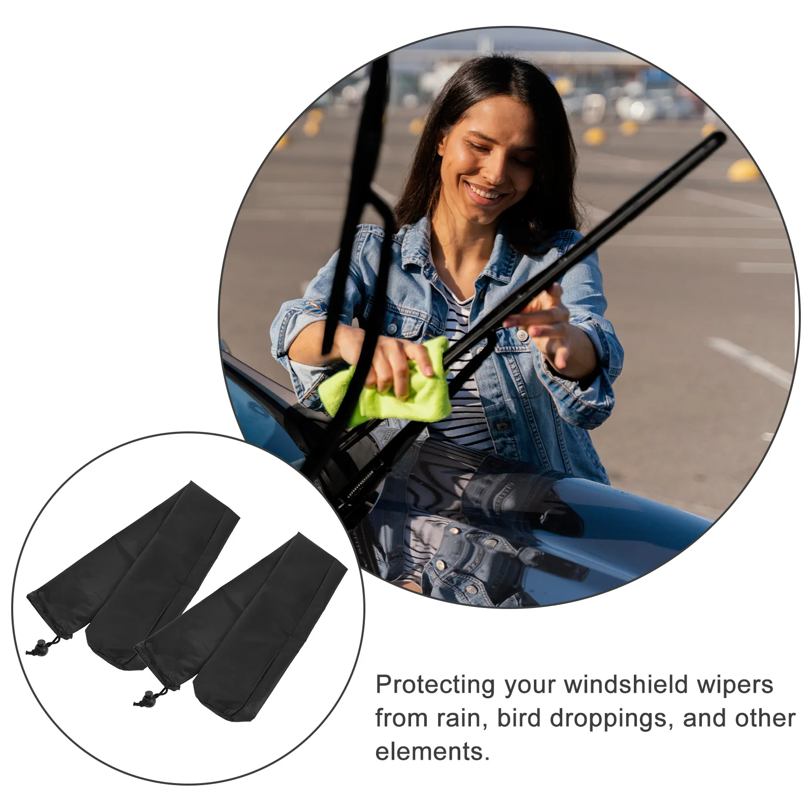 

5pcs 5 Pairs Rear Wiper Cover Cap Car Protective Arm Windshield Protector Strips Decorative