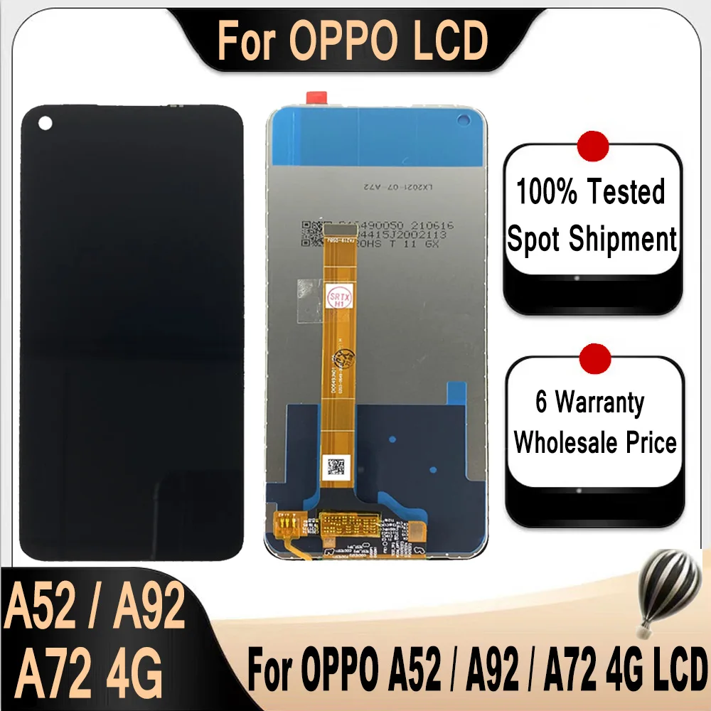 High Quality For Oppo A52 A72 A92 CPH2067 LCD Display Touch Screen Digitizer Assembly Replacement For Oppo A52 A72 4G LCD