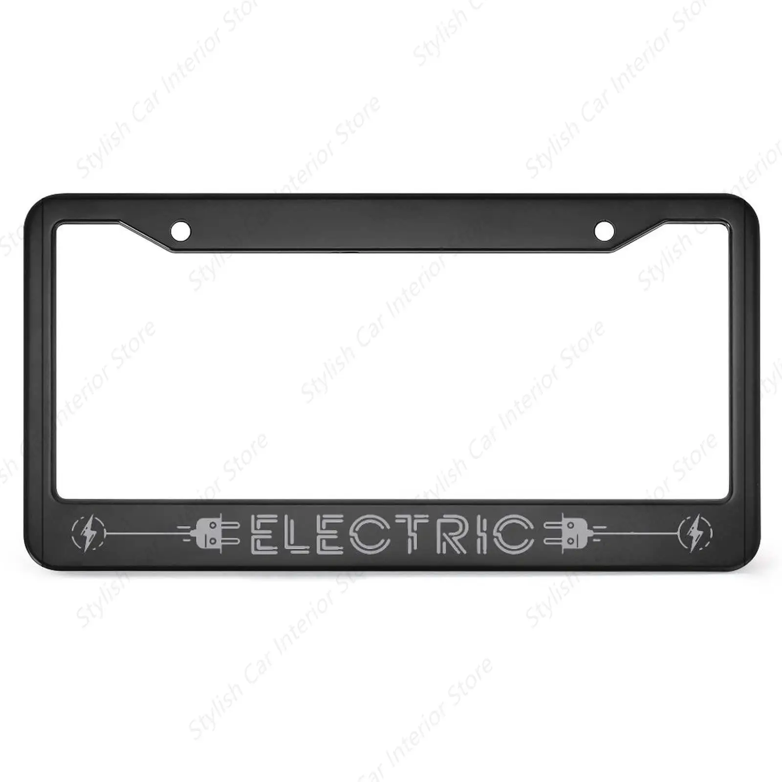

Electric License Plate Frame Aluminum Black Car Cover Tag Holder with 2 Holes License Plate Cover 12 x 6 Inch