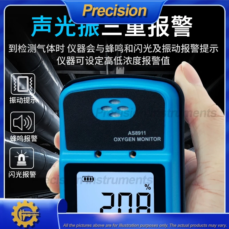 2026 Portable Oxygen Concentration Detector O2 Content Analyzer for Air Quality Monitoring and Safety Testing