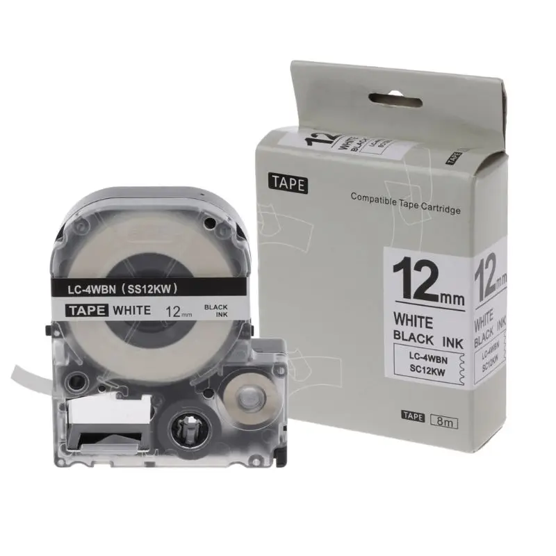 

F3KE 1PC Label Tape for-Epson LC-5WBW LW-300 LW-400 LW-600P Label Machine Self Adhensive Tape
