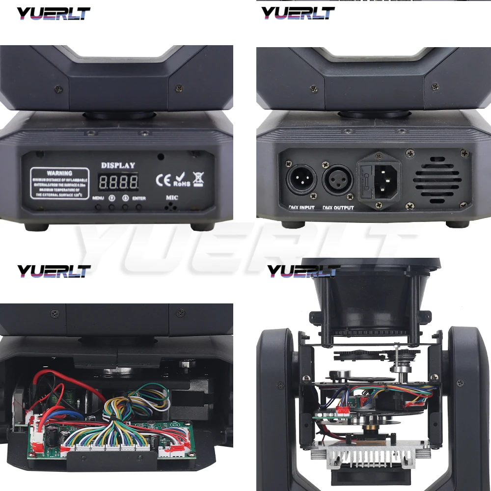 YUERLT LED 200 ワットビームゴボ移動ヘッド舞台照明虹効果ディスコナイトクラブバーパーティー装飾 DMX 音楽ライト