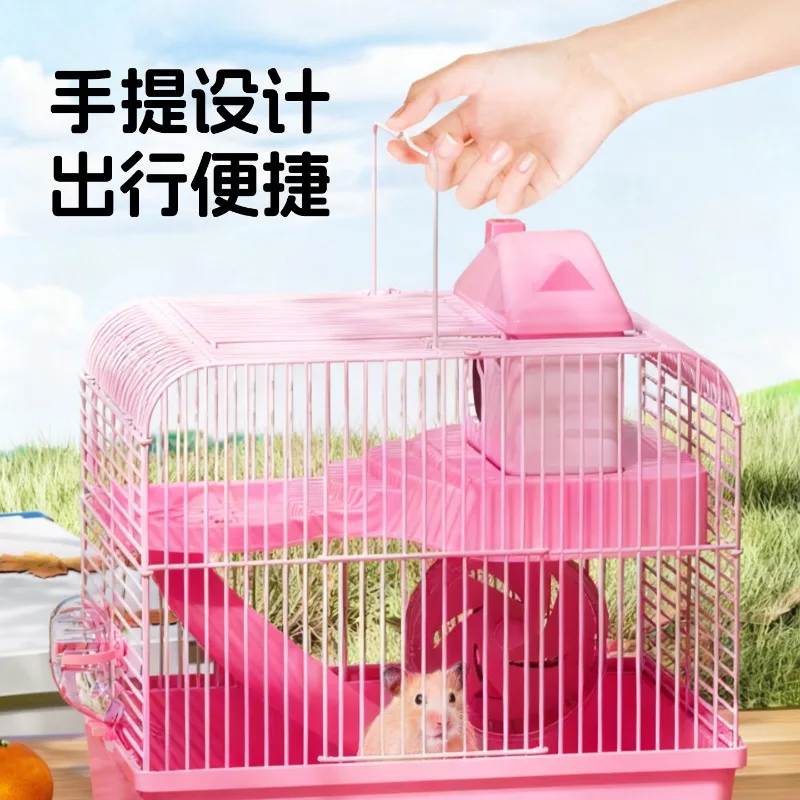 gaiola-para-hamster-gaiola-dupla-de-luxo-para-hamster-dourado-de-dupla-camada-para-viagem-uso-externo