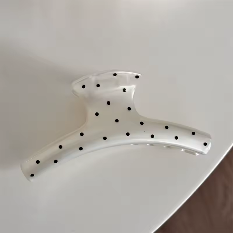 France Style Women Senior Large Black Wave Dot Design Hair Claw Barrettes Girl Fashion Hair Clip Sweet Hair Accessories Headwear - Image 8