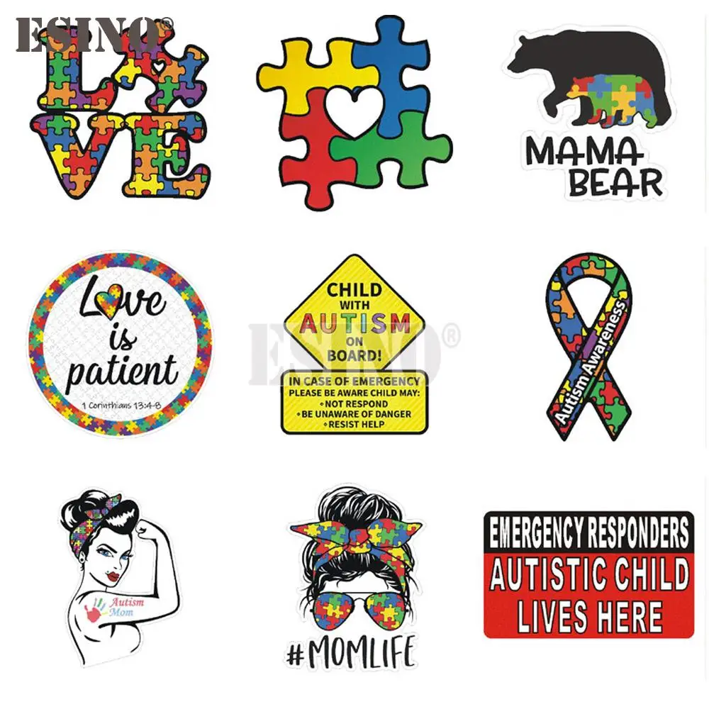 Car Styling Love for Autism Theme Creative Decorative Adhesive PVC Waterproof Sticker Car Whole Body Vinyl Decal