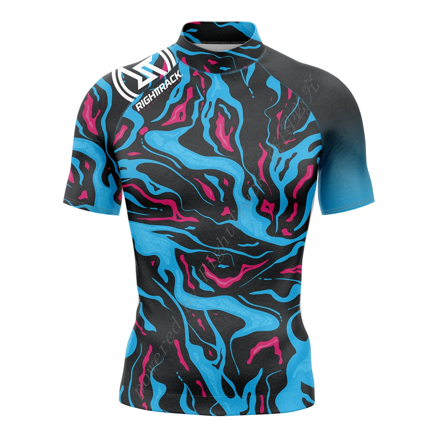 Popular Men's Surf Short Sleeve Leica Anti-Rashguard RIGHTTRACK Surf Sportswear Beach UV Swimwear UPF50+ Clothes