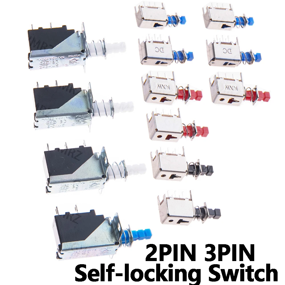 10PCS/5PCS 2P/3P Power Switch 2PIN 3PIN Self-locking Switch SW-3-2 Push Button Switch of Range Hood PS22E05 HJXRHGAL