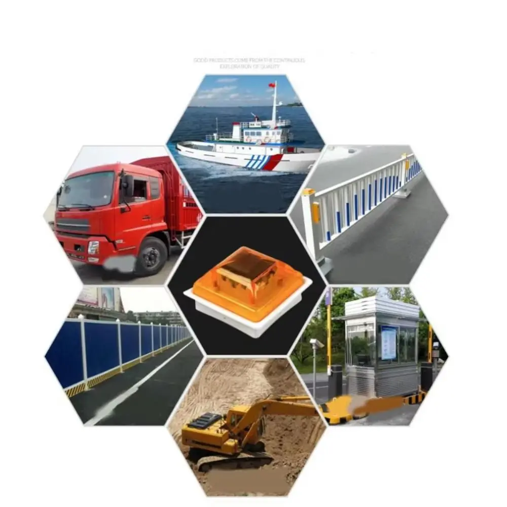 Rechargeable LED Solar Strobe Warning Lamp Flashing Waterproof Solar Guardrail Light Outdoor Reflective Highway Guardrail Light